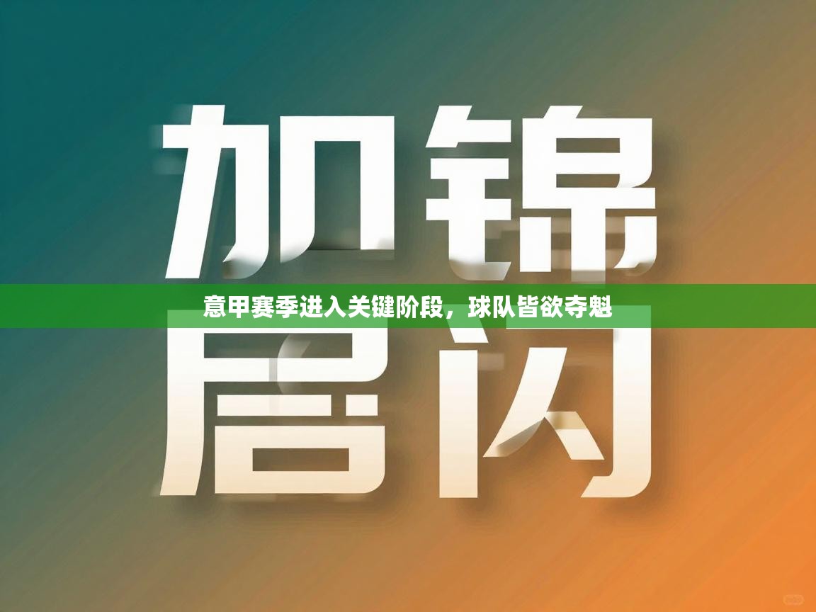 问鼎娱乐在线网址-意甲赛季进入关键阶段，球队皆欲夺魁  第2张